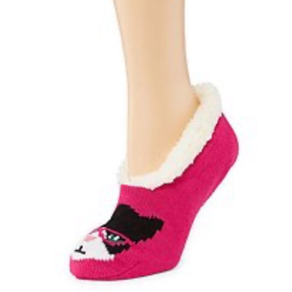MIXIT Hot Pink Cat Slipper Socks NWT Size S-M